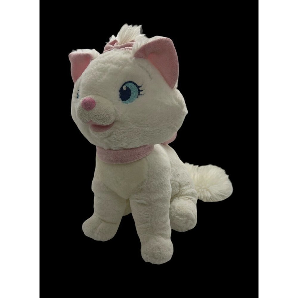 Disney Store Marie The Aristocats Plush 12" White Cat Pink Stuffed Animal Toy